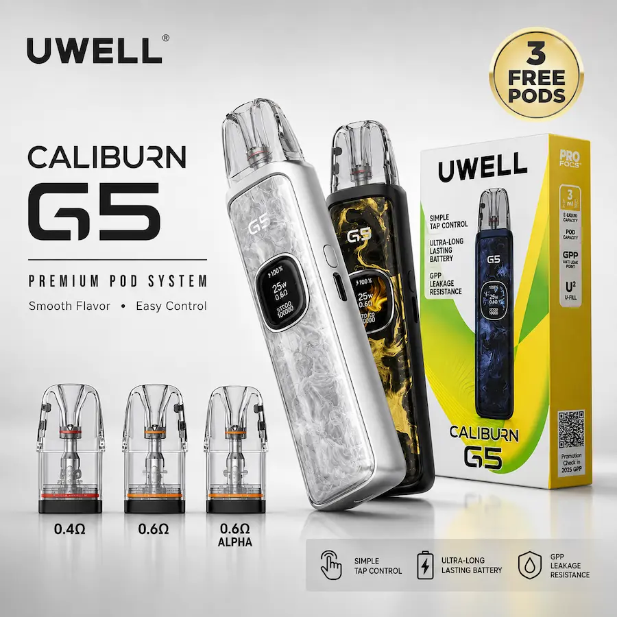 Uwell Caliburn G5 3 Kartuşlu Pod Mod Uwell Caliburn G5 3 Kartuşlu Pod Mod