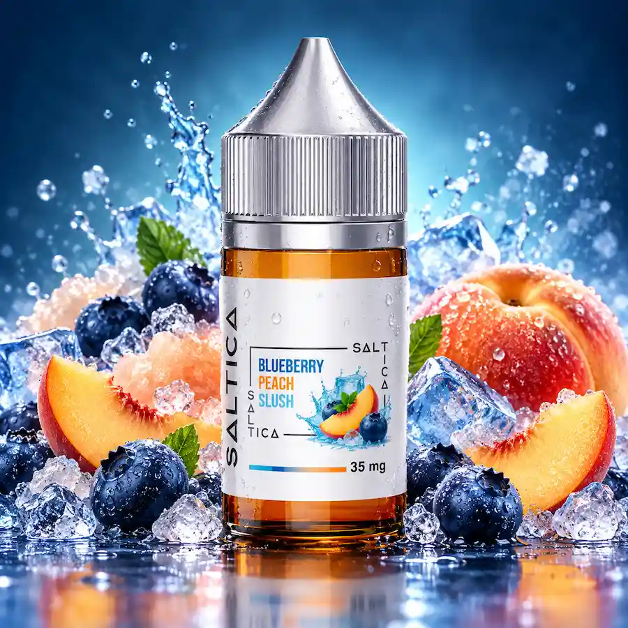 Saltica Blueberry Peach Slush Premium Salt Likit Saltica Blueberry Peach Slush Premium Salt Likit