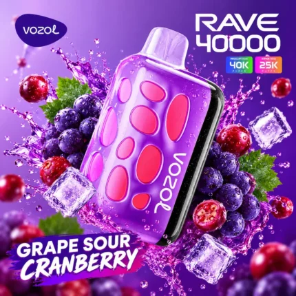 Vozol Rave 40000 Grape Sour Cranberry