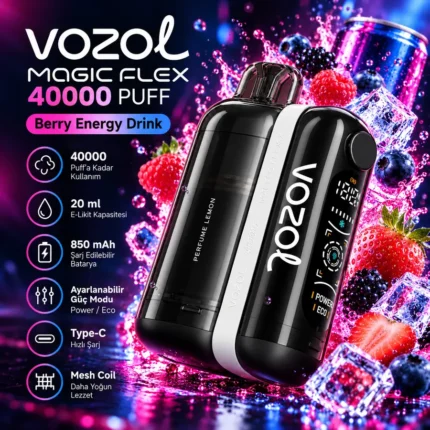 VOZOL MAGIC FLEX 40000 Puff Berry Energy Drink