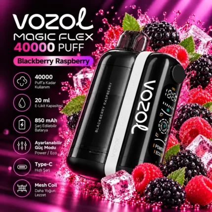 VOZOL MAGIC FLEX 40000 Puff Blackberry Raspberry