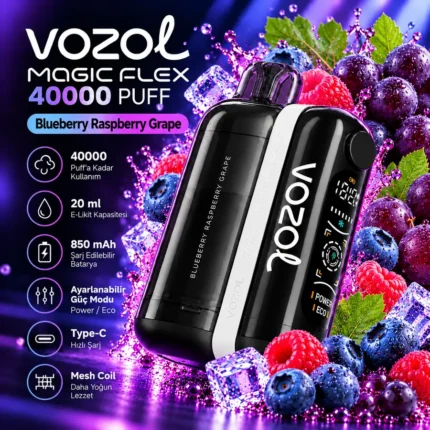 VOZOL MAGIC FLEX 40000 Puff Blueberry Raspberry Grape