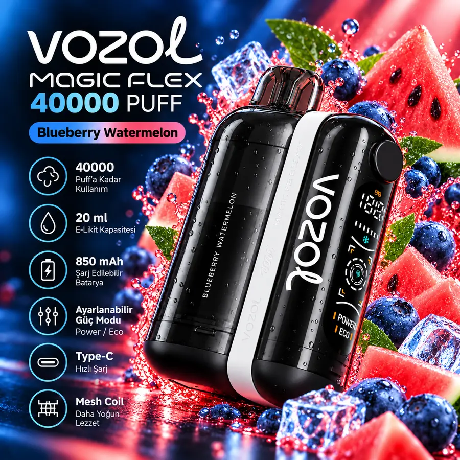 VOZOL MAGIC FLEX 40000 Puff Blueberry Watermelon VOZOL MAGIC FLEX 40000 Puff Blueberry Watermelon