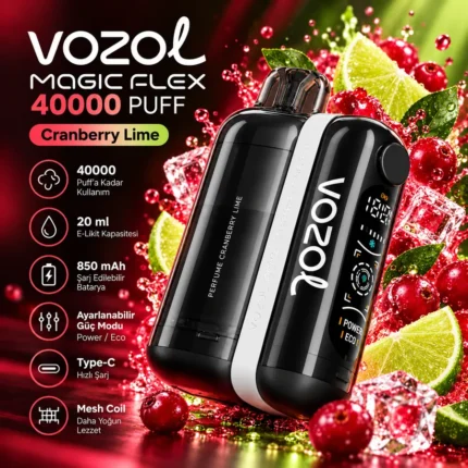 VOZOL MAGIC FLEX 40000 Puff Cranberry Lime
