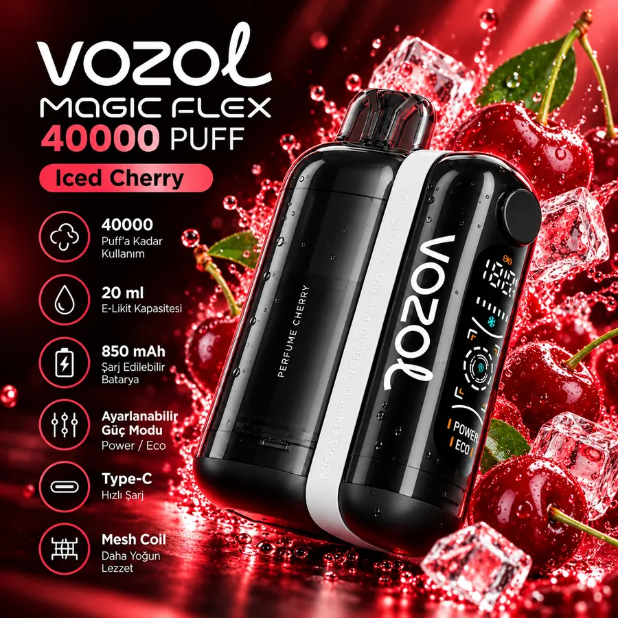 VOZOL MAGIC FLEX 40000 Puff Iced Cherry VOZOL MAGIC FLEX 40000 Puff Iced Cherry