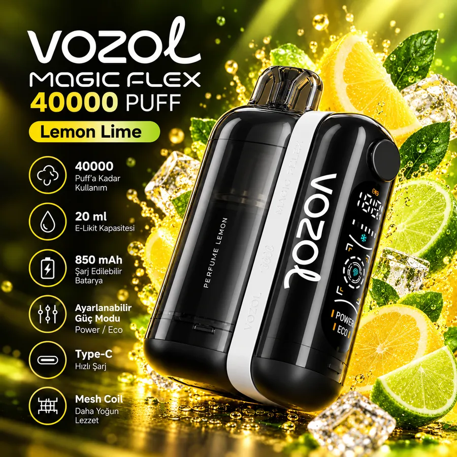 VOZOL MAGIC FLEX 40000 Puff Lemon Lime VOZOL MAGIC FLEX 40000 Puff Lemon Lime