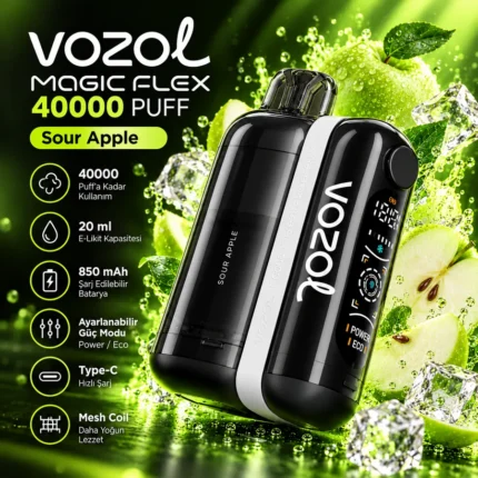 VOZOL MAGIC FLEX 40000 Puff Sour Apple