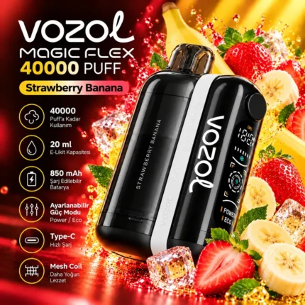 VOZOL MAGIC FLEX 40000 Puff Strawberry Banana