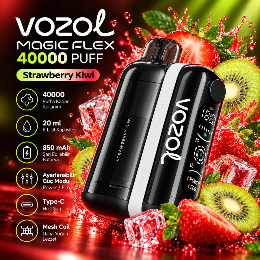 VOZOL MAGIC FLEX 40000 Puff Strawberry Kiwi VOZOL MAGIC FLEX 40000 Puff Strawberry Kiwi