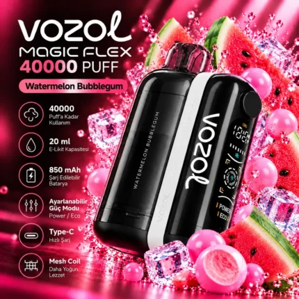 VOZOL MAGIC FLEX 40000 Puff Watermelon Bubblegum